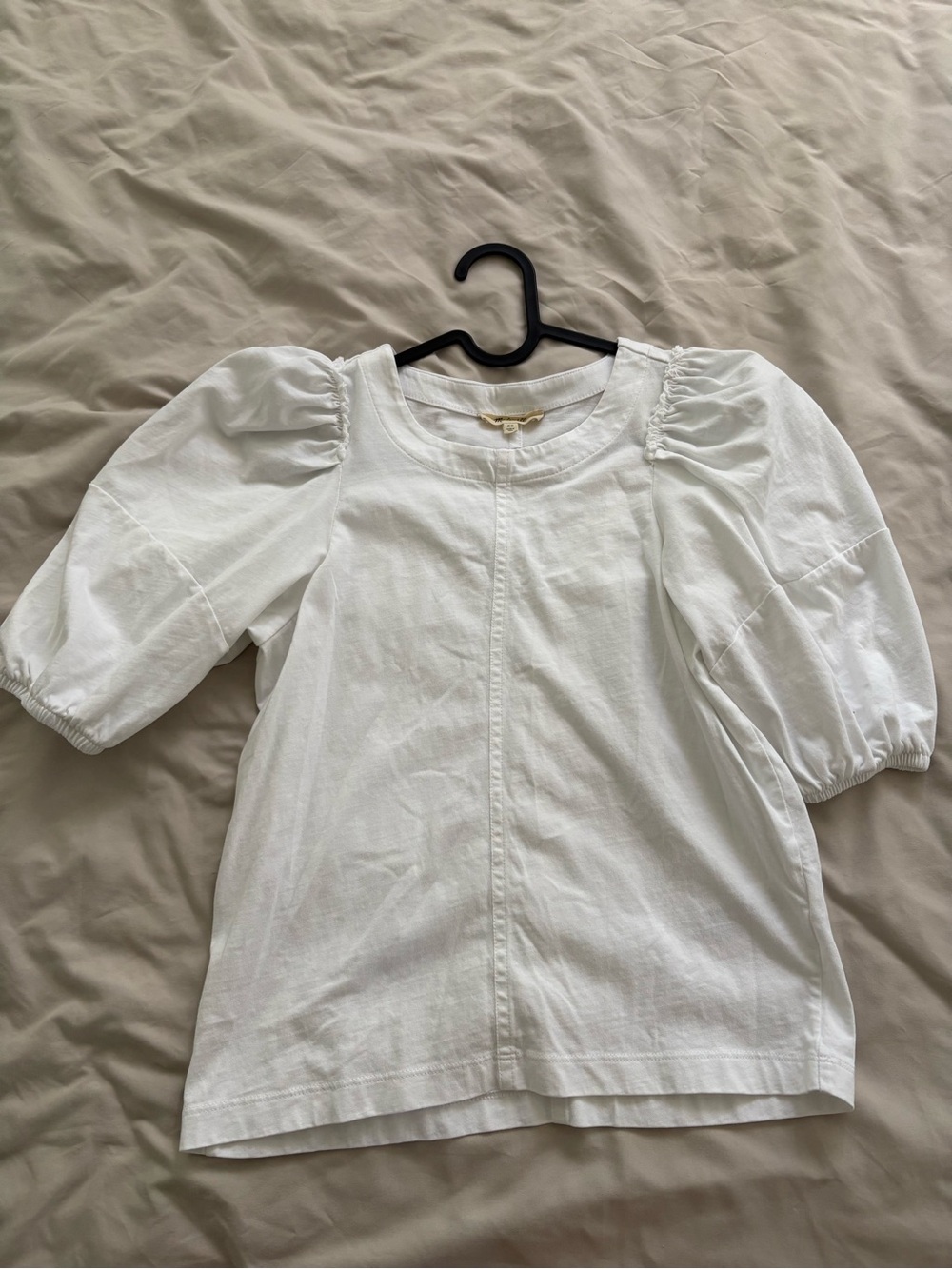 Madewell White Girls Puff Sleeve Top - Xs